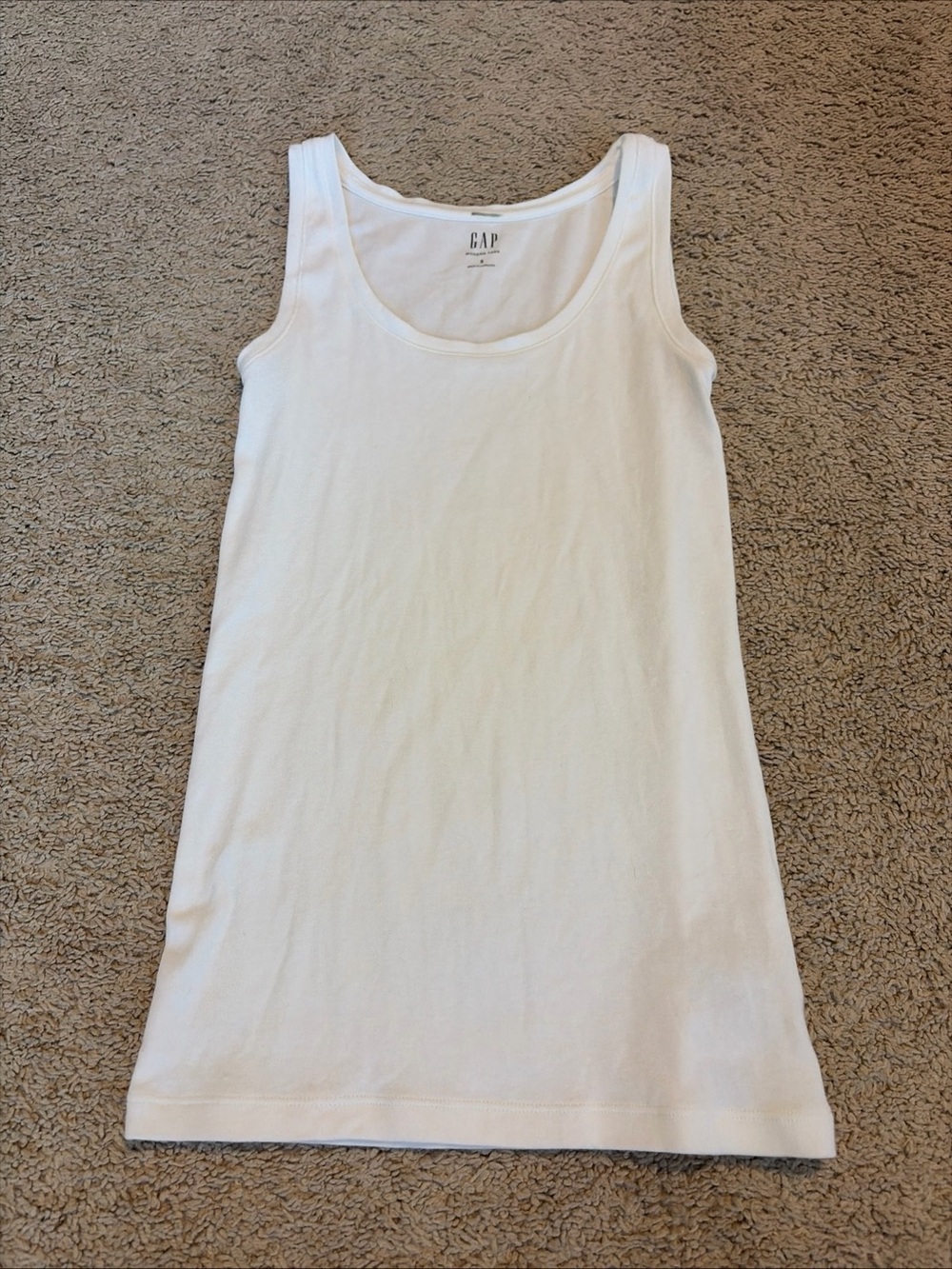 Gap Modern Tank Top Shirt Cotton Modal Blend Scoop Neck Size Small White
